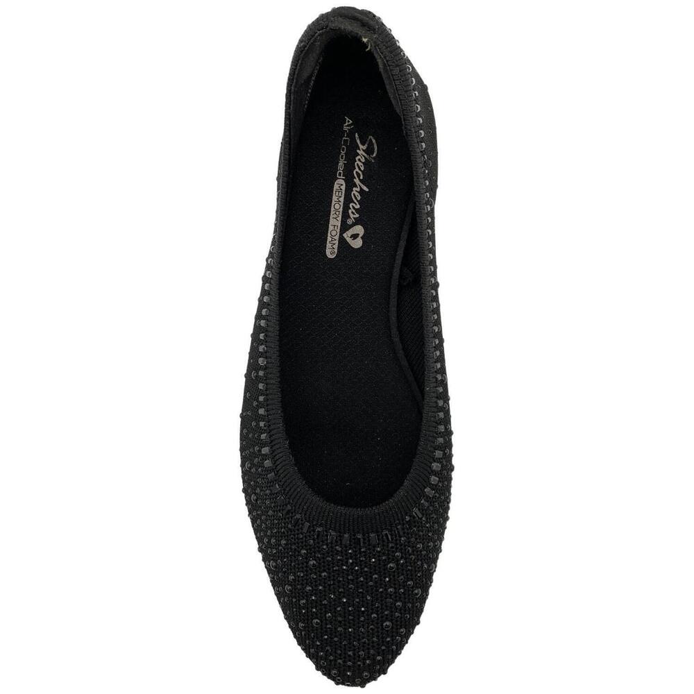 Skechers Women's Cleo 2.0 Recycled Vegan Knit Flats Black - Medium - Picture 2 of 3